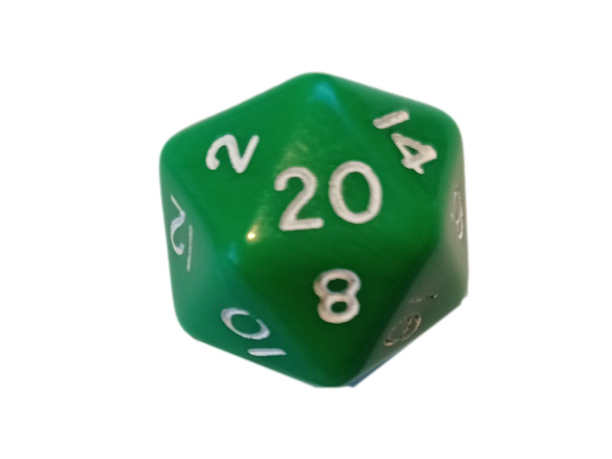 Opaque Green D20 20-Sided Polydice